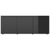 vidaXL TV Cabinet High Gloss Black 80x34x30 cm Engineered Wood