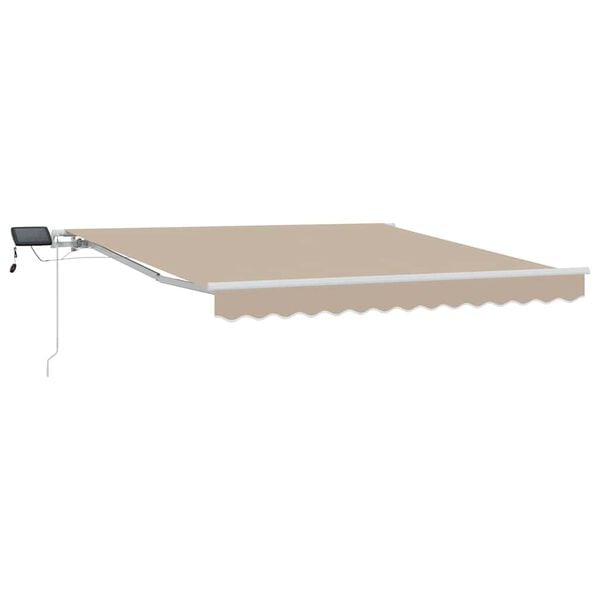 vidaXL Retractable Awning Manual Beige 350 x 250 cm Fabric and Steel