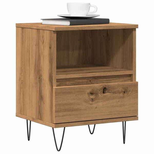 vidaXL Bedside Cabinet Artisan Oak 40x35x50 cm Engineered Wood