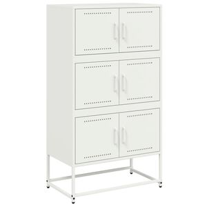 vidaXL Sideboard White 68.5x38.5x123.5 cm Steel