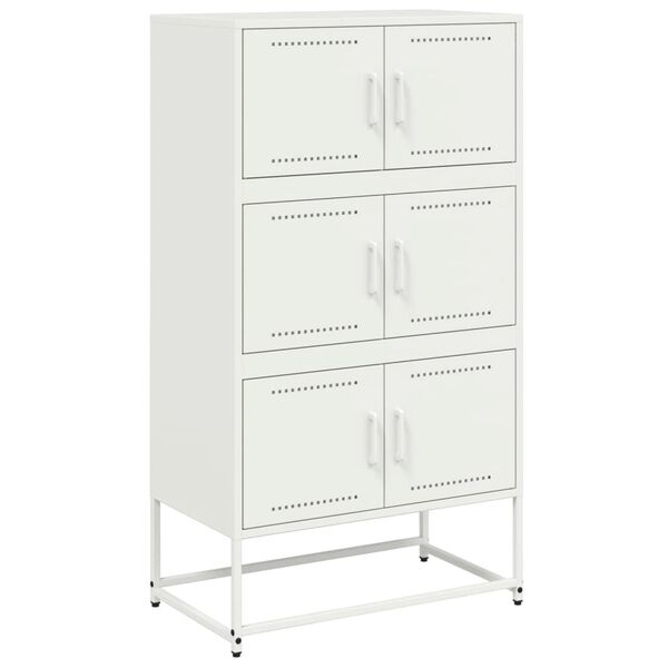 vidaXL Sideboard White 68.5x38.5x123.5 cm Steel
