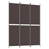 vidaXL 3-Panel Room Divider Brown 150x200 cm Fabric