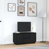 vidaXL TV Cabinet with LED Lights Black Oak 100x41x50 cm