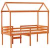 vidaXL High Sleeper Bed without Mattress Wax Brown 75x190 cm Small Single Solid Wood Pine