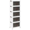 vidaXL Stackable Storage Box with Wheels 5-Tier 28 L 48.5x29.5x139 cm