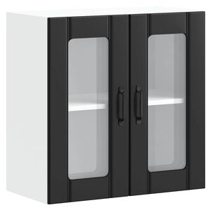 vidaXL Kitchen Wall Cabinet with Glass Door "Lucca" Black