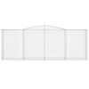 vidaXL Arched Gabion Baskets 2 pcs 400x50x140/160 cm Galvanised Iron