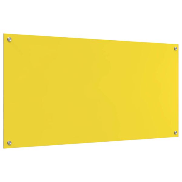 vidaXL Kitchen Backsplash Yellow 120 x 60 x 0.6 cm Tempered Glass