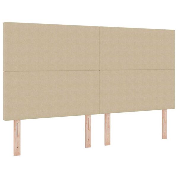 vidaXL LED Headboard with LED Strip Lights Grey green 180 cm Fabric