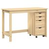 vidaXL Desk and Rolling Cabinet Set MOSS 2 pcs Brown
