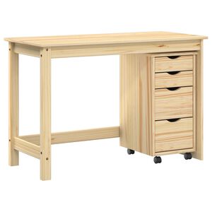 vidaXL Desk and Rolling Cabinet Set MOSS 2 pcs Brown