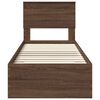 vidaXL Bed Frame Brown Oak and Silver 75 x 190 cm Engineered Wood