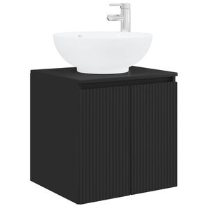 vidaXL Wall-Mounted Sink Vanity Black 49.5 x 44.5 x 65 cm