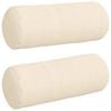 vidaXL Bolster Pillows 2 pcs Cream Ø 15 x 40 cm Corduroy Fabric