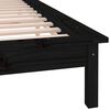 vidaXL LED Bed Frame without Mattress Black 135x190 cm Double Double Solid Wood