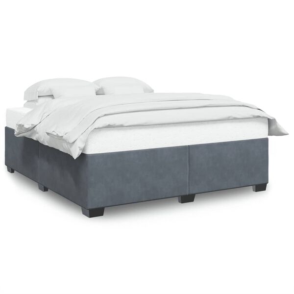 vidaXL Bed Frame without Mattress Dark Grey&nbsp;Super King Velvet
