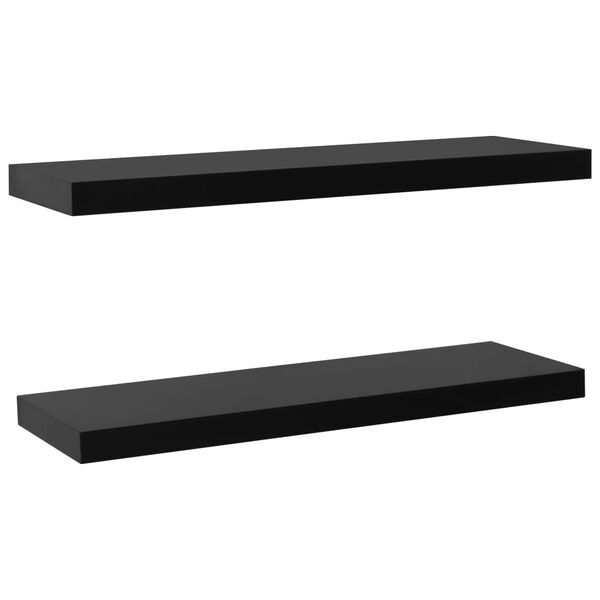 vidaXL Floating Wall Shelves 2 pcs Black 100x20x3.8 cm