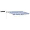 vidaXL Electric Retractable Awning Blue and White 2.5 x 2 m