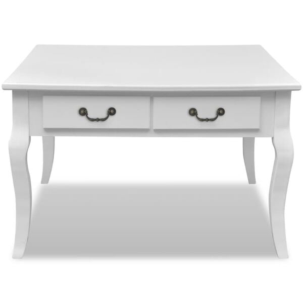 vidaXL vidaXL Coffee Table with 4 Drawers White