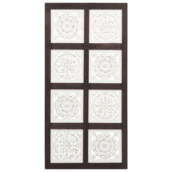 vidaXL Hand-Carved Wall Panel MDF 40x80x1.5 cm Brown and White