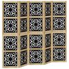 vidaXL Room Divider 5 Panels Brown and Black Solid Wood Paulownia