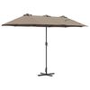 vidaXL Garden Parasol Taupe 370 x 197 x 239 cm Powder-coated steel