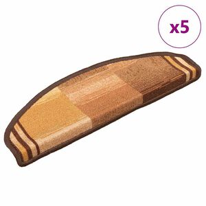 vidaXL Stair Mats Self-adhesive 5 pcs 65x21x4 cm Brown