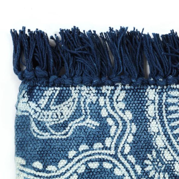 vidaXL Kilim Rug Cotton 160x230 cm with Pattern Blue