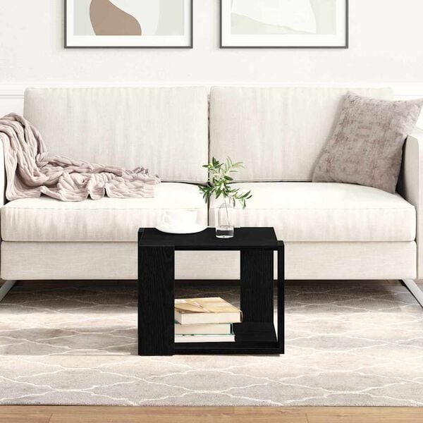 vidaXL Coffee Table Black Oak 40 x 40 x 30 cm Engineered Wood