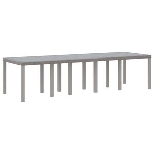 vidaXL Garden Table Light Grey 300 x 100 x 73 cm Poly Rattan