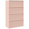 vidaXL Storage Cabinet 2 pcs Pink 90 x 40 x 140 cm Steel