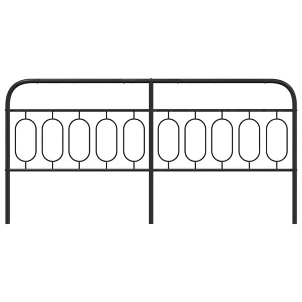 vidaXL Metal Replace Headboard Black 200 cm