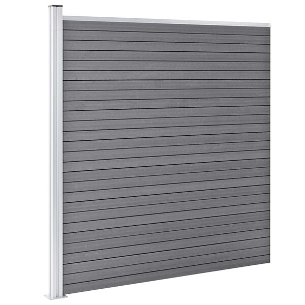 vidaXL WPC Fence Set 3 Square + 1 Slanted 619x186 cm Grey