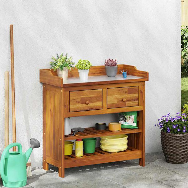vidaXL Garden Cabinet Natural 78 x 36.5 x 78cm Solid Acacia Wood