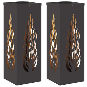 vidaXL Solar LED Pathway Light 2 pcs Black Cold Rolled Steel