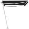 vidaXL Freestanding Manual Retractable Awning 400x300 cm Anthracite