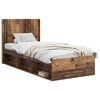 vidaXL Bed Frame with Storage and Headboard Old Wood 90 x 190 cm