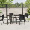 vidaXL Garden Dining Set 5 pcs Black Powder-Coated Steel