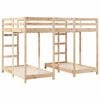 vidaXL Triple Bunk Bed Frame Brown 140 x 200 cm Solid Pine Wood