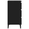 vidaXL Bed Cabinet with Metal Legs Black 40x35x69 cm