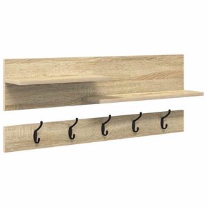 vidaXL Wall-Mounted Coat Rack Wall-Mounted Sonoma Oak 90 x 15 x 36 cm