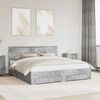 vidaXL Bed Frame Concrete Grey 200 x 200 cm Engineered Wood