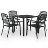 vidaXL 5 Piece Outdoor Dining Set Steel Black