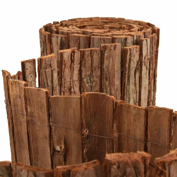 vidaXL Bark Fence Brown 400 x 150 cm Bark
