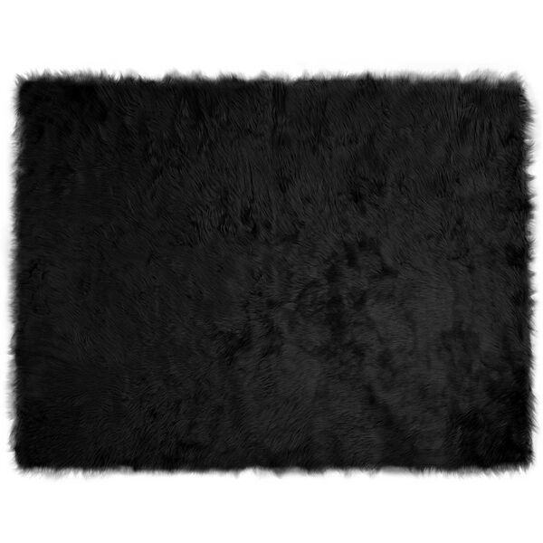vidaXL Faux Sheepskin Rug Tafalla Black 240 x 340 cm Polyester