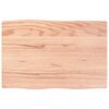vidaXL Table Top Light Brown 60x40x2 cm Treated Solid Wood Oak Live Edge