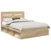 vidaXL Bed Frame Sonoma Oak 150 x 200 cm Solid Pine Wood