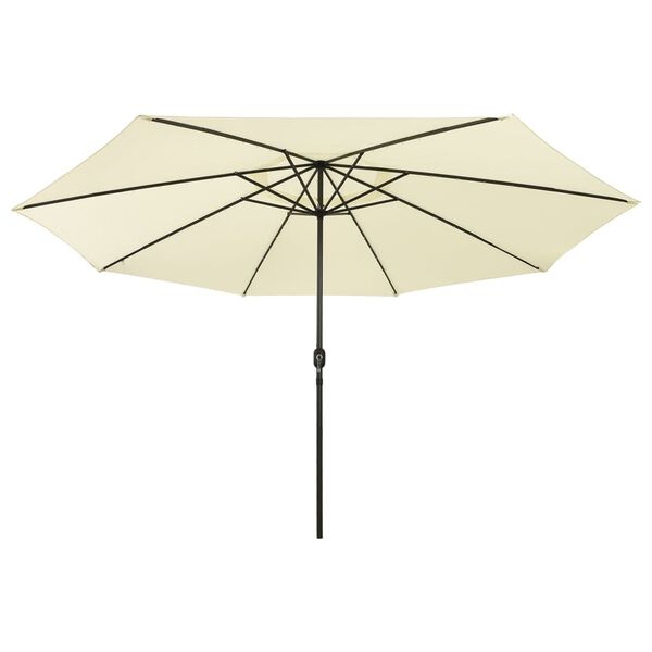 vidaXL Garden Parasol with LED Lights 400 cm Sand