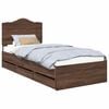 vidaXL Bed Frame with Drawer Brown Oak 100 x 200 cm Engineer Wood