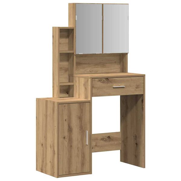 vidaXL Dressing Table Artisan oak 80 x 35 x 132 cm Engineered wood
